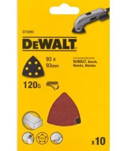 DeWalt DT3093-QZ Feuilles Abrasive Pour Ponceuse Delta - K120 - 93mm (10pcs) - DT3093-QZ