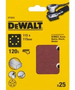 DeWalt DT3033 Feuilles Abrasives - G120 - 115x115mm (25pce.) - DT3033-QZ