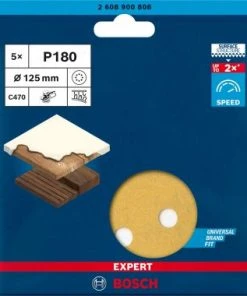 Bosch EXPERT 2608900808 - EXPERT Abrasif C470 Best For Wood And Paint, Diamètre 125 Mm, Grain 180, 8 Trous, 5x -Boutique ROTHENBERGER 7ff67ffe44bfef7cdd542ca3d0470203