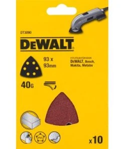 DeWalt 3090 Feuilles Abrasive Pour Ponceuse Delta - K40 - 93mm (10pcs) - DT3090-QZ