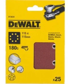 DeWalt DT3034 Feuilles Abrasives - G180 - 115x115 (25pce.) - DT3034-QZ
