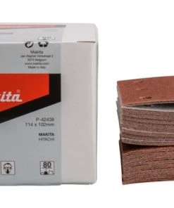 Makita P-42438 Feuille De Ponçage 114 X 102 K80 Velcro Rouge