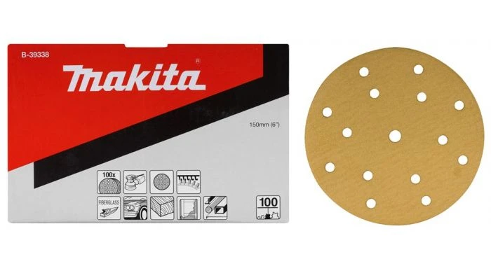 Makita B-39344 - Patin De Ponçage - Velcro - G120 - 150mm (100pcs) 1 Makita B-39344 - Patin De Ponçage - Velcro - G120 - 150mm (100pcs)